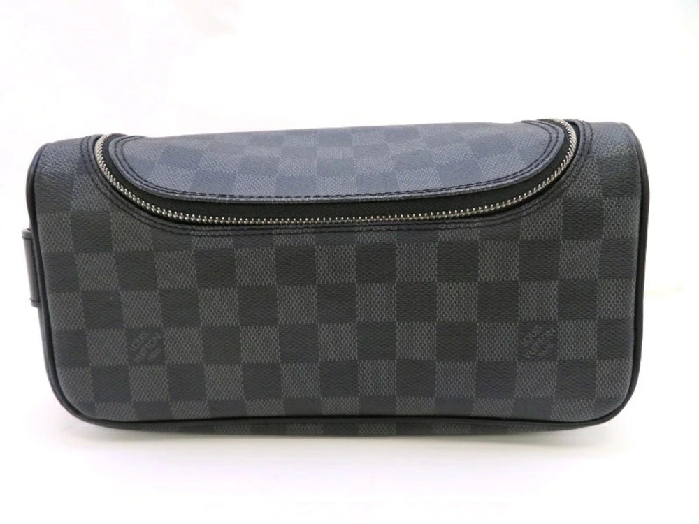 LOUIS VUITTON Toiletry Pouch Clutch Damier Graphite Black